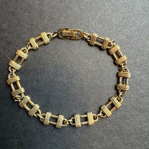 Christian Dior Stamped Gold toned Chain Link Bracelet
